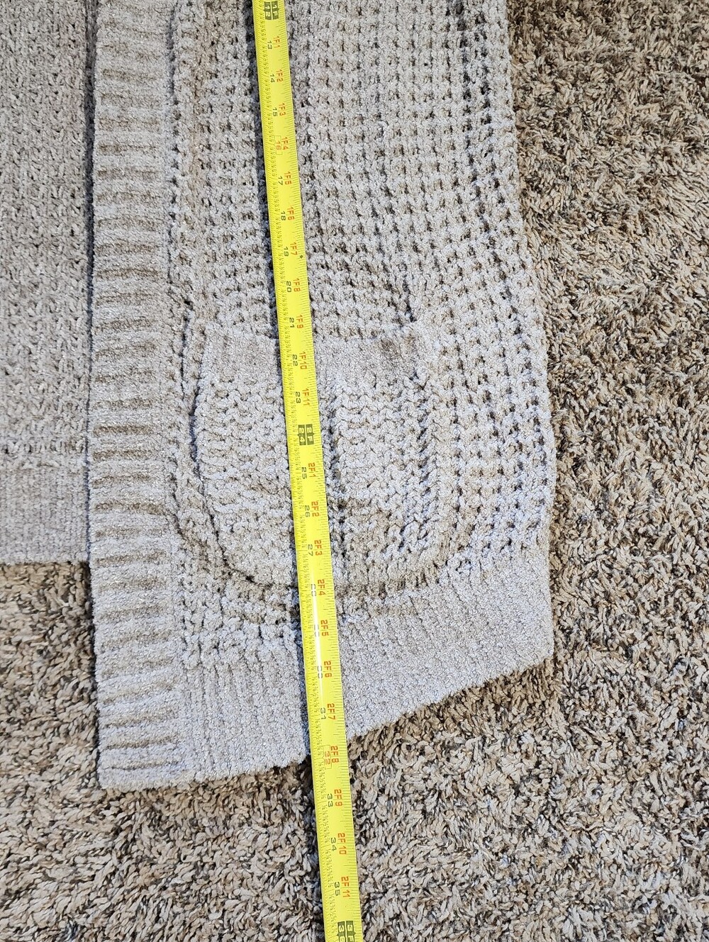 Express Women Chunky Cable Knit Open Front Cardigan Sweater Taupe Tan Medium NWT - Picture 6 of 7